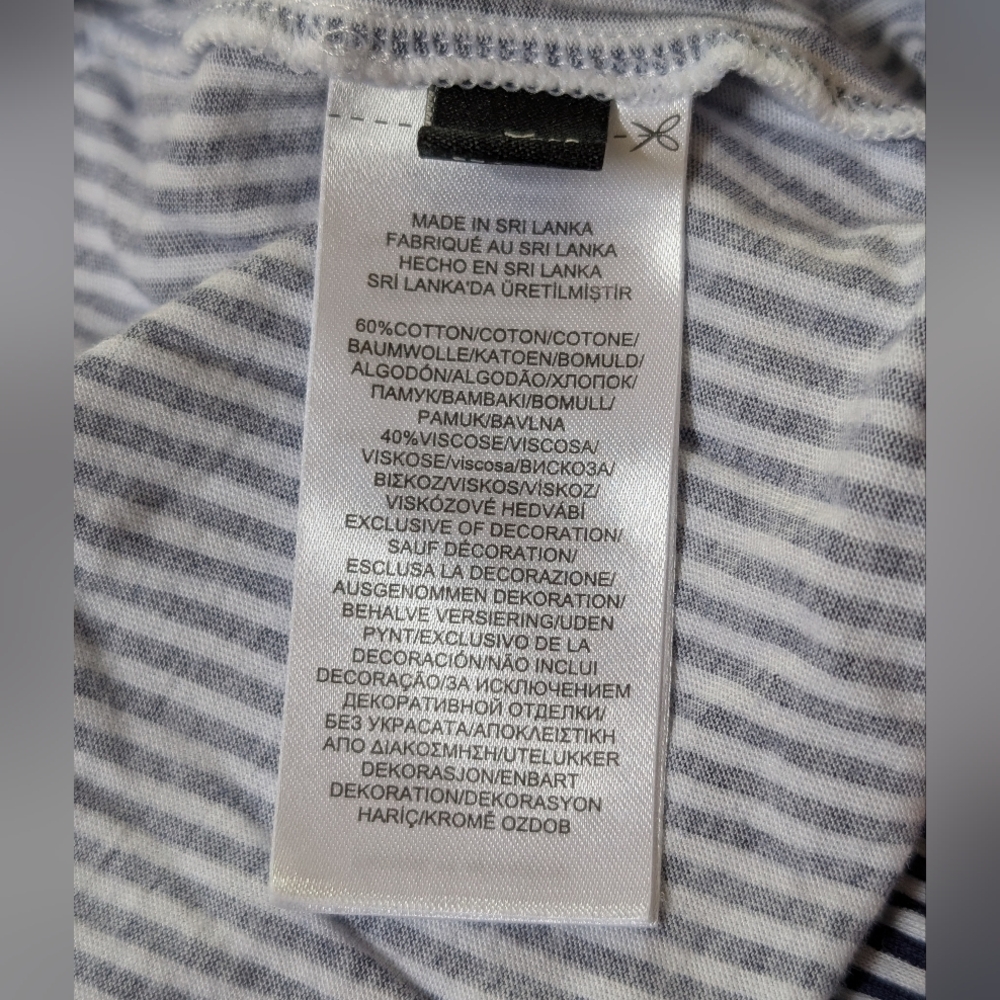 Lauren Ralph Lauren Striped Button-Up Pajama Set - Navy & White XL - Picture 8 of 9